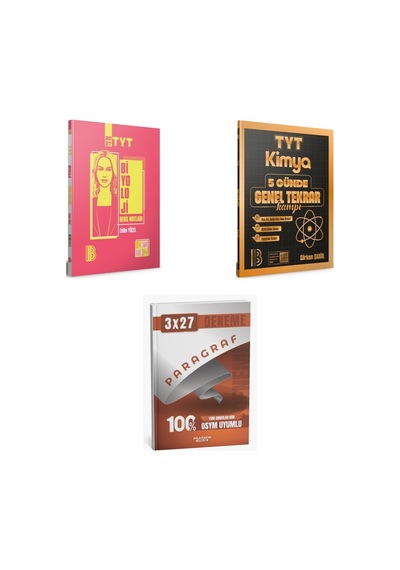 2027 Benim Hocam Tyt Biyoloji + Kimya 5 Günde Genel Tekrar Kampı Konu + Anla Kazan Paragraf Deneme 3'lü Set