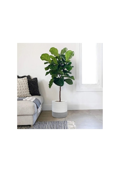 Dekoratif Jüt Hasır Saksılık Havluluk Organizer 20x20 Cm Gri Gri