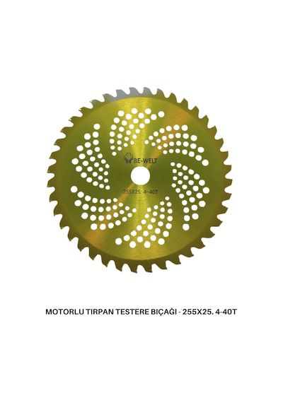 Motorlu Tırpan Testere Bıçağı - 40 Diş 255x25,4 X 40 Elmas Testere