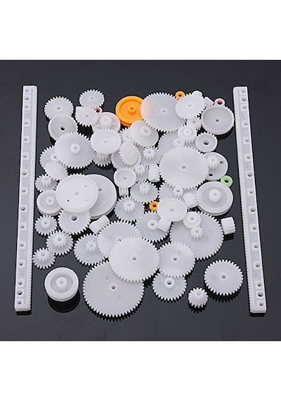 75 Parça Plastik Dişli Çark Seti Dc Motor - Dıy - Hobi Seti