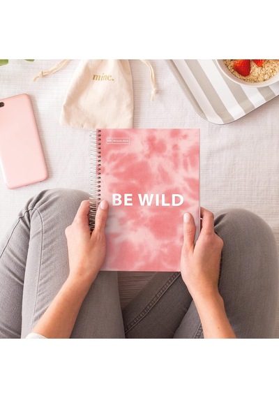 Mr Defter-nb A5 120 Kareli 90gr Batık Pembe Spiralli Çok Renkli