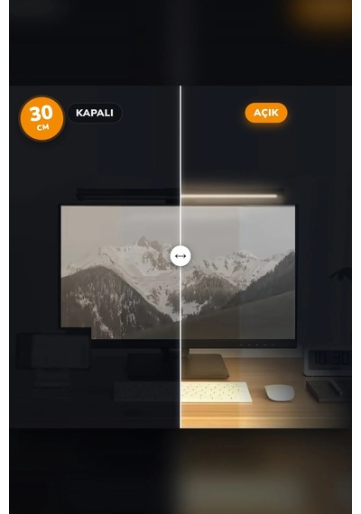 Dokunmatik Monitör Işık Çubuğu 30 Cm 3 Işık Modlu Kademesiz Parlaklık Usb Ekran Lambası