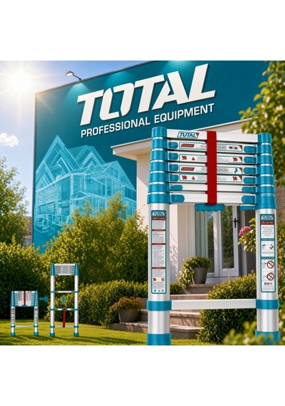 Total Thlad08081 Alüminyum Teleskopik 8 Basamak Merdiven Profesyonel Yüksek Kalite Merdiven