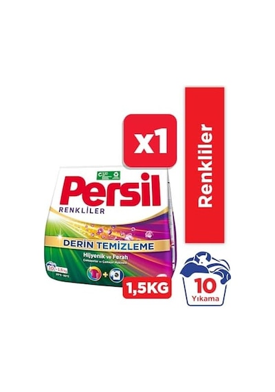 Toz Çamaşır Deterjanı 1,5 Kg 10 Yıkama Renkli, Renkliler 1.5kg