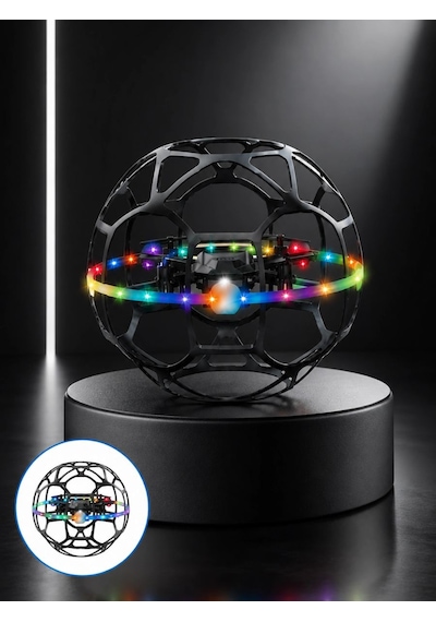 Led Işıklı Futbol Topu Mini Drone Akıllı Sensörlü El Kontrollü