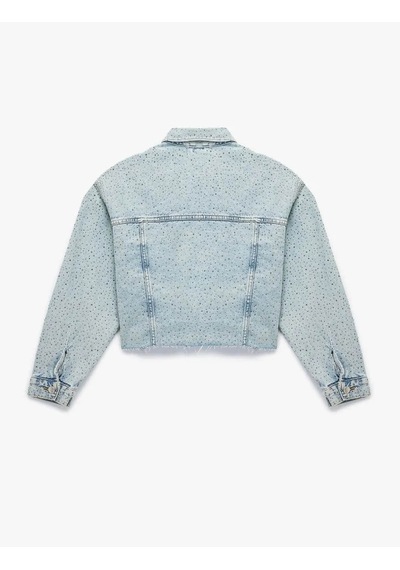 Koton Cep Detaylı Düğmeli Klasik Yaka Taşlı Denim Açık İndigo Kadın Ceket 6wal50002md Açık Indigo Koton Cep Detaylı Düğmeli Klasik Yaka Taşlı Denim Açık İndigo Kadın Ceket 6wal50002md Açık Indigo