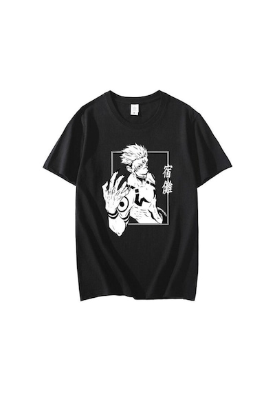 Noıssey Kırmızı Etiket Gala Erkek T-shirt Jujutsu Kaisen Model83 16926 Siyah