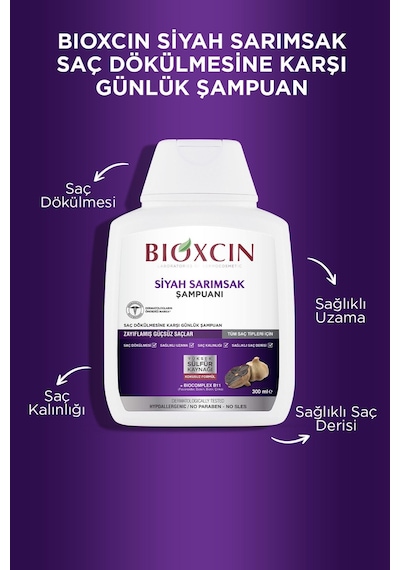 Bioxcin Siyah Sarımsak Şampuanı 300 Ml - 3 Al 2 Öde 3 Adet Tüm Saçlar