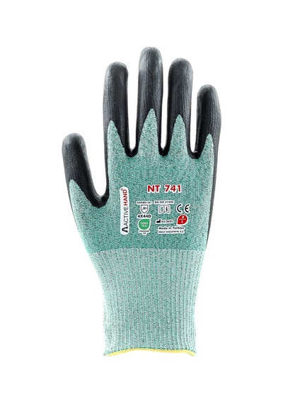 Nt 741 Gr/sy No:9 Köpük Nitril Kaplı Polyester Çift İplik Kesilmeye Dayanıklı Eldiven