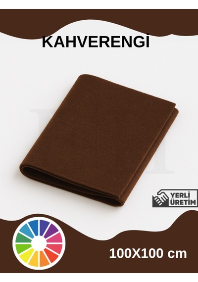 Kahve Rengi Metrelik Ince Keçe Kumaş Keçe 1 Mm Aktivite Keçesi Renkli Keçe 1 Metre 100 Cm X 100 Cm