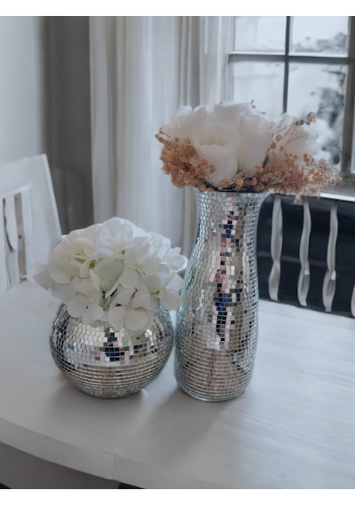 Işıltı Home Desıng Aynalı Cam Vazo 2 ' Li Set