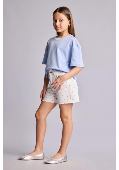 Defacto Gabardin Şort Kız Çocuk H7933a826hser233 Ekru-er233