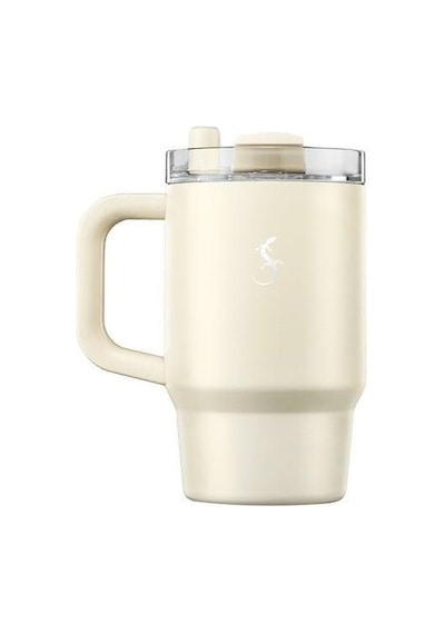 Lurch - Big Cup 0.8 L Fildişi, Paslanmaz Çelik Termos - Uzatılabilir Pipetli, Çift Cidarlı, Sızdırmaz - 270976 Beyaz