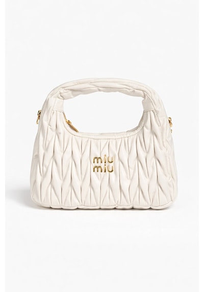 Miu Model Kapitoneli Mini Omuz Çantası A Kalite / Siyah Beyaz