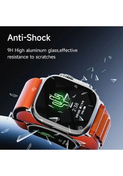 Apple Uyumlu  Watch 8 9 Ultra 1/2 49mm Kolay Uygulama Aparatlı Cam Ekran Koruyucu