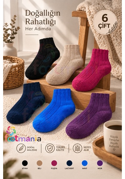 Footmania 6 "çift Kadın Bamboo Ev Çorap Seti Extra Sıcak Çok Renkli Footmania 6 "çift Kadın Bamboo Ev Çorap Seti Extra Sıcak Çok Renkli