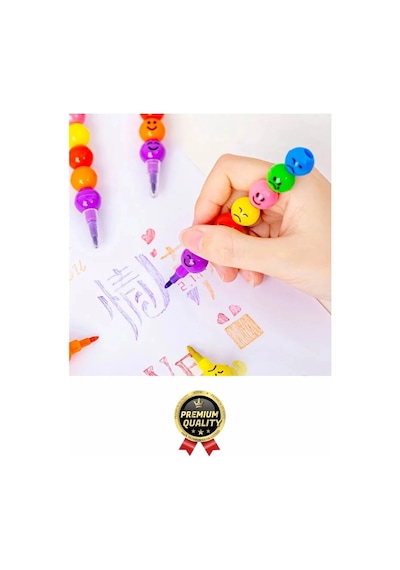 Özel Seri İlkokul Okul Öğrenci Renkli Hafif Eğlenceli Emoji Yüzlü Yumurtlayan Mini Kalem 4'lü Set