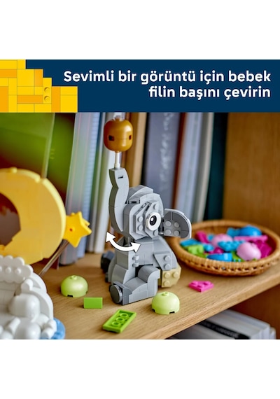 LEGO® Gökyüzündeki Yavru Fil 40814 – Yetişkinler için İnşa Edilebilen Yavru Fil İçeren Dekoratif Model Yapım Seti (402 Parça)