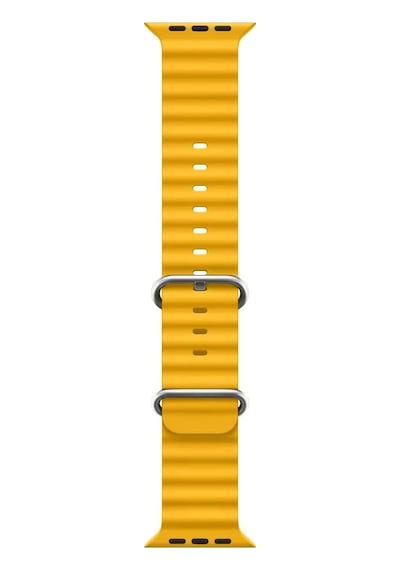 Microsonic Apple Uyumlu  Watch Series 7 41mm Kordon Ocean Band Sarı