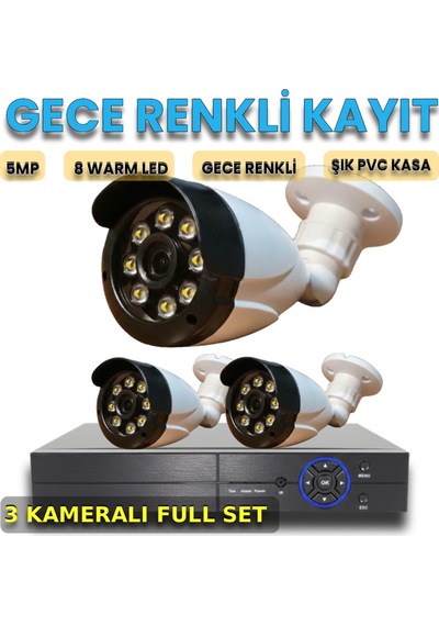 Novavision Elite-3 Pro Aı Destekli Full Color 3'lü Akıllı Gözetim Paketi