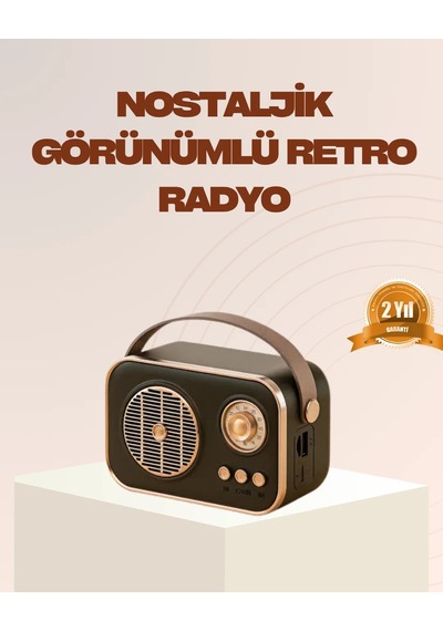 Lexroo Retro Bluetooth Radyo Nostaljik Tasarım Fm Tf Kart Usb Des