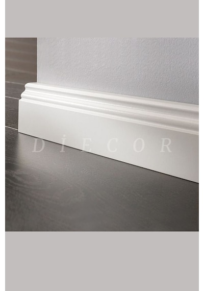 Diecor Dekoratif Boyanabilir 25 Adet 12 Cm Polistren Süpürgelik Beyaz 12 Cm Model:xa128