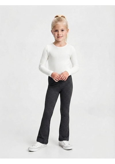 Dmb Kids Kız Çocuk İspanyol Paça Tayt Dmb-5663 Füme