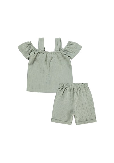 Civil Baby Fiyonk Askılı Şortlu 6-18 Ay Takım - Yeşil Çağla Yeşili