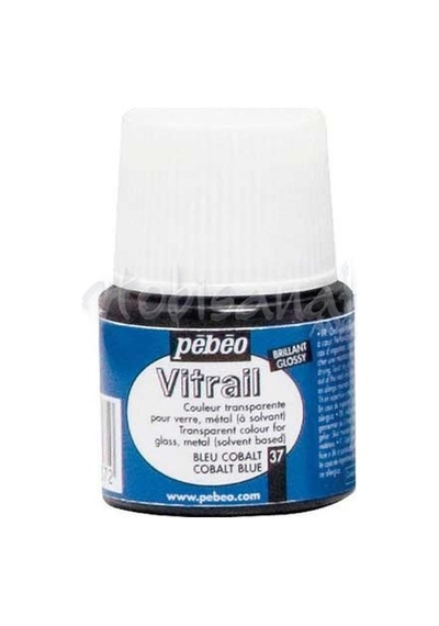 Pebeo Vitrail Şeffaf Cam Boyası 45 ML Kobalt Mavisi 37 Mavi