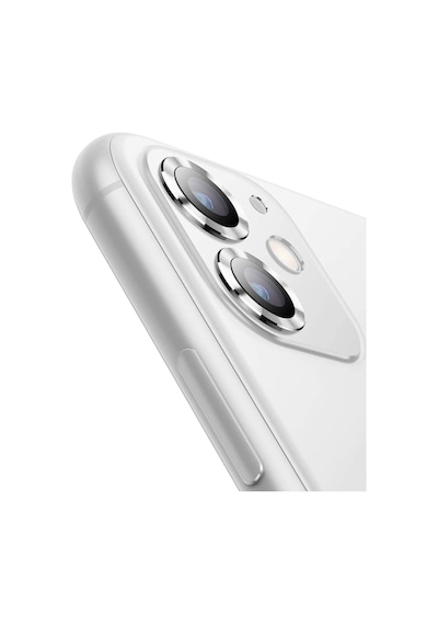 Buff Apple Uyumlu iPhone 11 / 12 / 12 Mini Kamera Metal Lens Koruyucu Gümüş