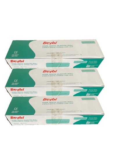 Beybi Kilitli Dental Enjektör 2.5ml 0.40 40 Mm 100 Adet 3 Kutu