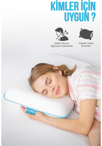 Viscofoam Lüks Hava Kanallı Ortopedik Yastık Visco Yastık 60x40x11cm