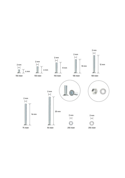 Hardes SH-1001 M2 YHB Vida Seti  1275 Parça