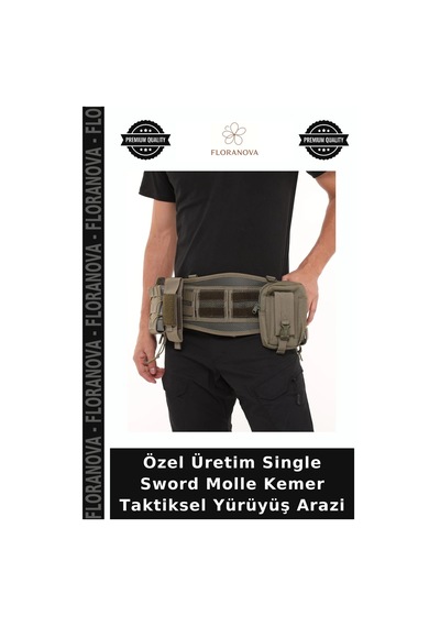 Floranova Özel Üretim Single Sword Molle Kemer Taktiksel Yürüyüş Arazi Çok Renkli