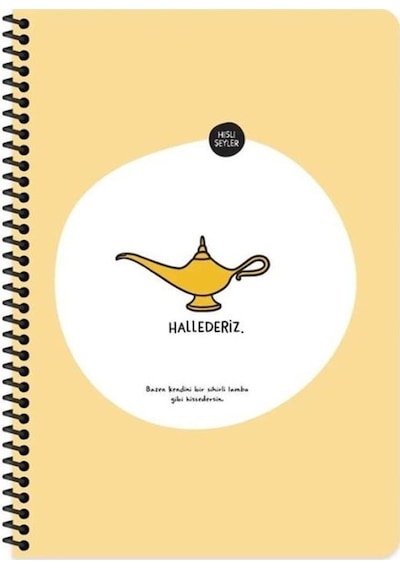 Keskin Hisli Şeyler A4 Çizgili Spiralli Stickerli Defter Hallederiz 80yp