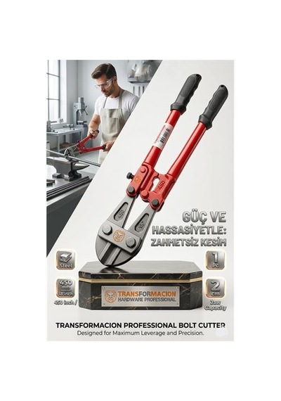 Zenvac Pro-cut 450mm 18" Profesyonel Çelik Cıvata, Zincir Ve İnşaat Demiri Kesici Makas 723156 Zenvac29 Renkli