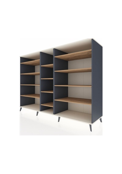 Kronos Dolap 11 Raflı 220x59x163 Antrasit-aytaşı/çam Aytası/atlas Çam - Antrasıt