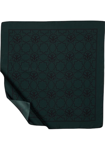 İpekevi Twill İpek Eşarp - Seljuk Monogram - Çam Yeşili Çam Yeşili
