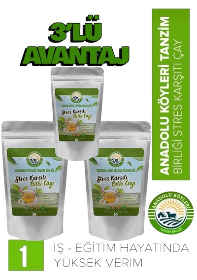 3 Paket Anadolu Köyleri Tanzim Birliği Relax Çay Melisa Passiflora Ve Hint Fesleğeni 3x30 Adet