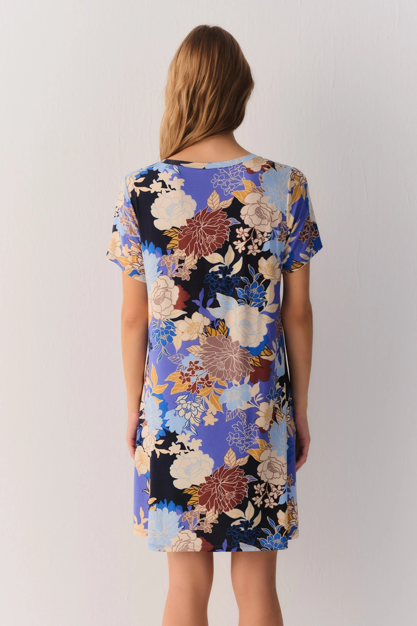 Suwen Flowery Night Günlük Elbise Sh26404613d846 Çiçek Desenli