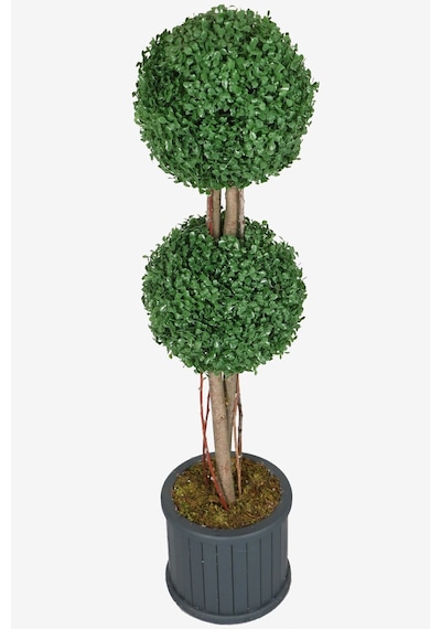 Yapay Çiçek Deposu Oval Çıtalı Saksıda Yapay 2 Katlı Şimşir Ağacı 110 Cm