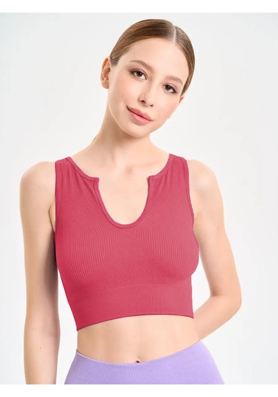 Mistirik Florio Model Seamless Örme Kumaş Sıkılaştırıcı Bluz Biker Crop Model Bordo Renk Bordo