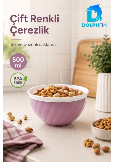Çift Renkli Çerezlik 500 Ml Bpa Free Sunum Kasesi çok renkli