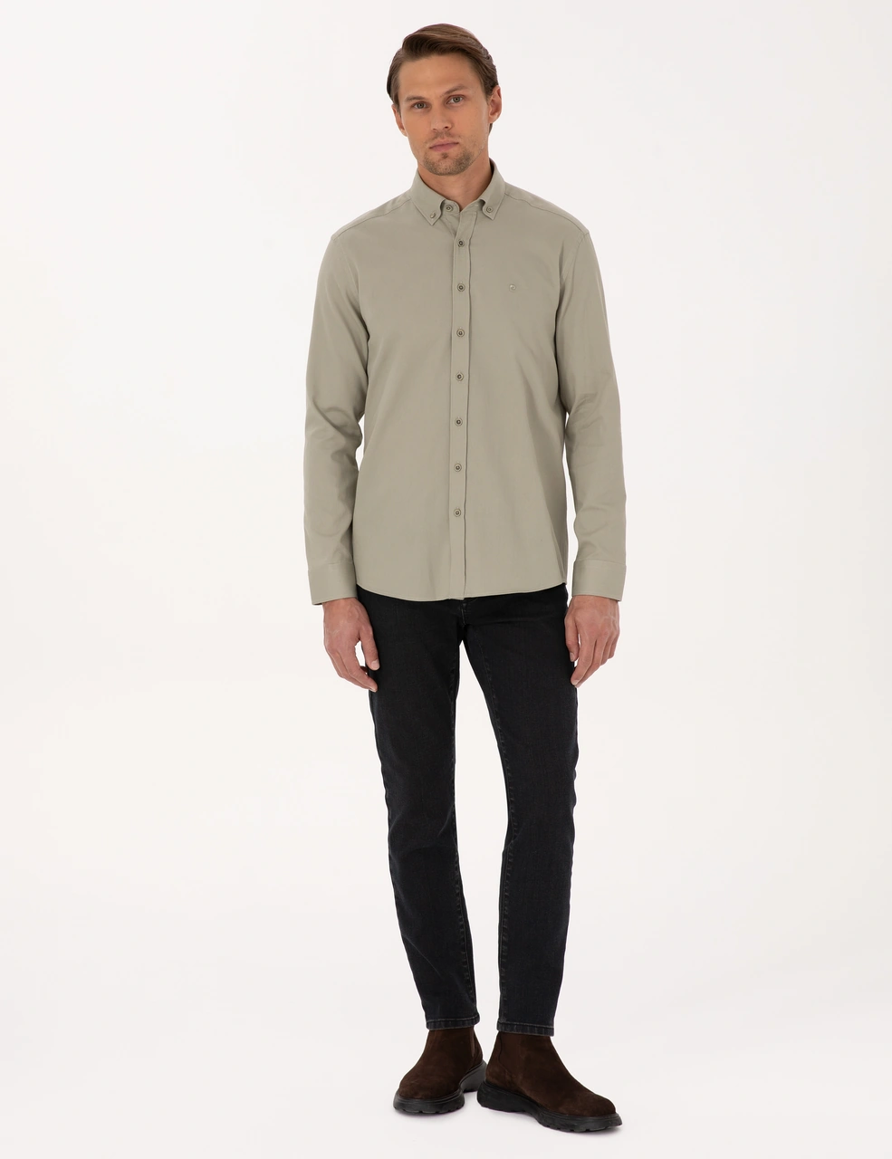 Pierre Cardin Erkek Su Yeşili Gömlek Desenli 50316736-vr048 Su Yeşili