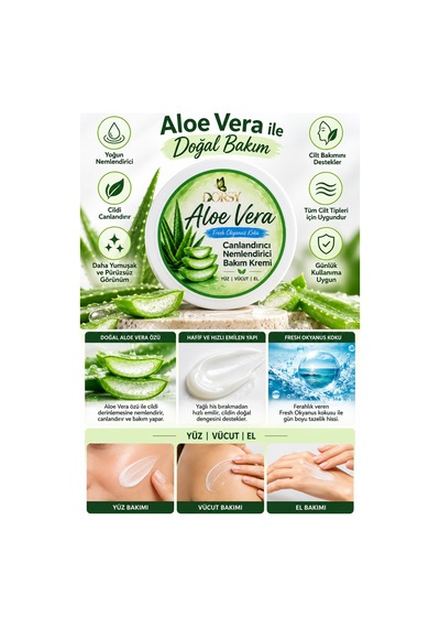 Nemlendirici Bakım Kremi Aloe Vera El Vücut Yüz Canlandırıcı Krem 150 Ml