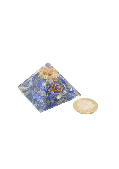Hakiki Doğal Lapis Lazuli Taşlı Orgonit Piramit