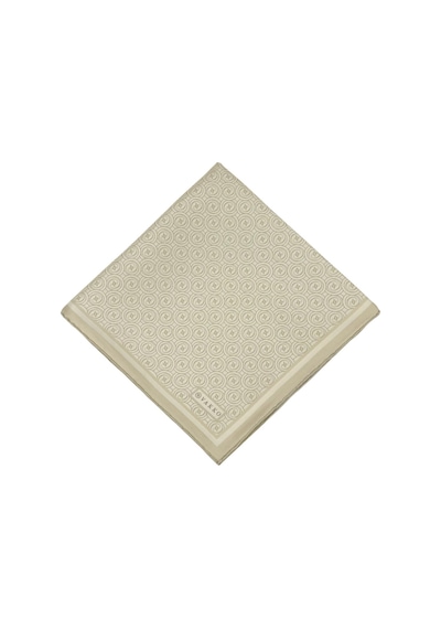 Vakko Twill İpek Eşarp - Helezon Monogram - Krem Sarı