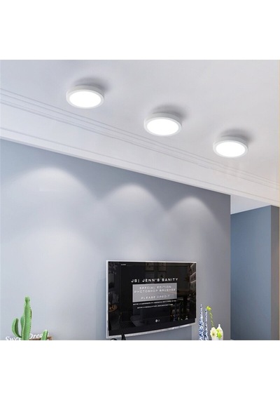 24 W Led Panel - Beyaz Işık 6500k - Beyaz Kasa - Yuvarlak - Sıv Beyaz