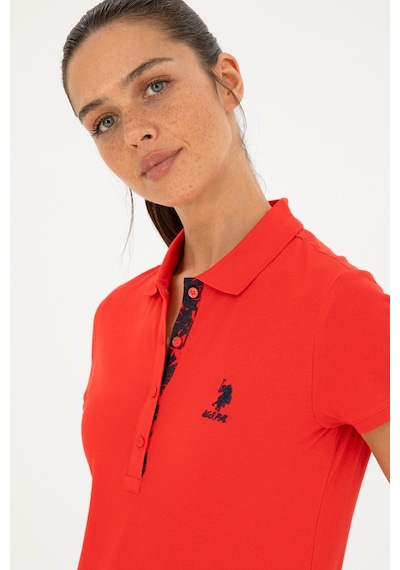 U.S. Polo Assn. Kadın Kırmızı Basic Polo Yaka Tişört 50280060-VR030