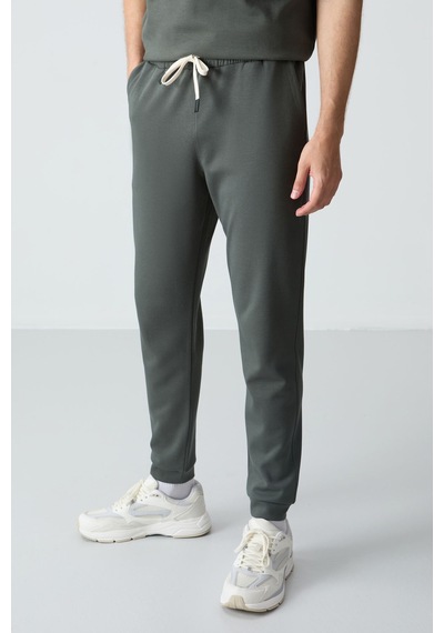 Tommy Life Haki Pamuklu Kalın Yumuşak Dokulu Oversize Fit Basic Erkek Eşofman Takım - 85261 Haki